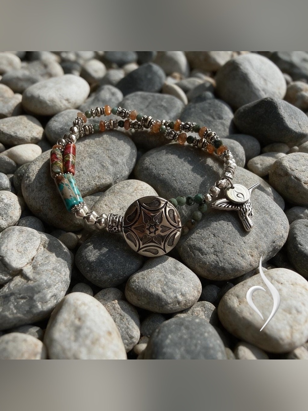 Spiny Oyster & Sunstone Bracelet